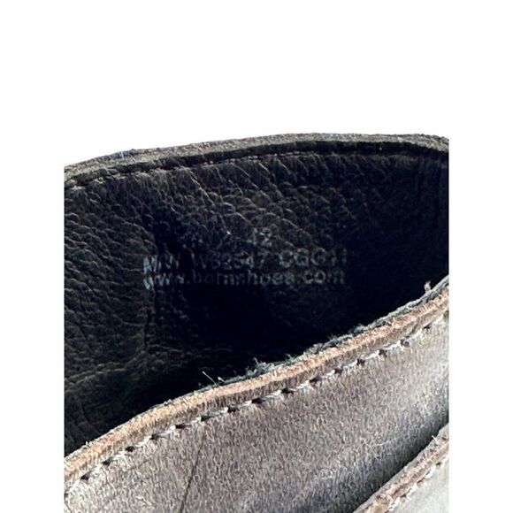 BORN Brown / Gray Leather Slip On Clog Women's Size 10 Shoe Mule Buckle Strap - Picture 6 of 16